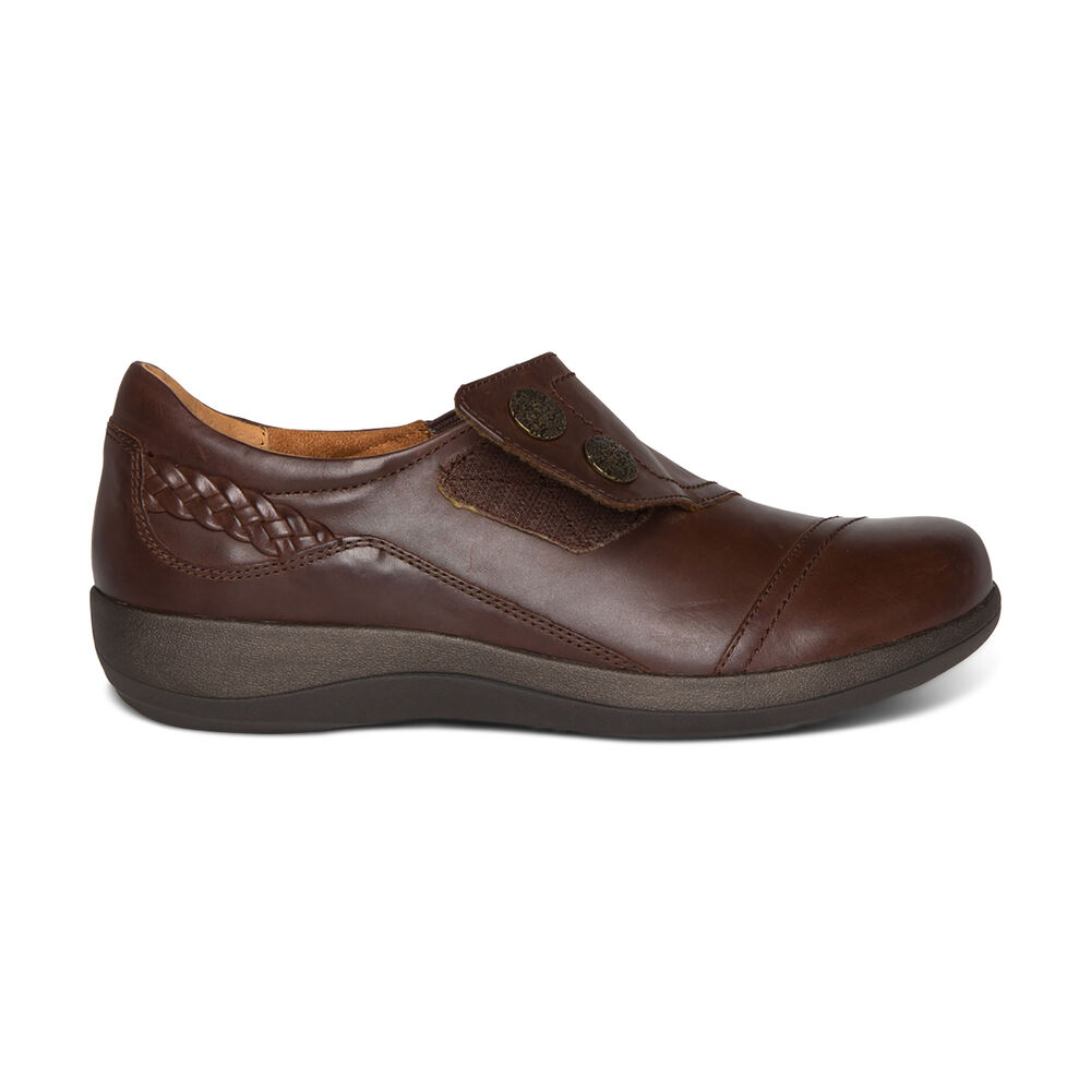 Aetrex Women's Karina Monk Strap Dress Shoes - Brown | USA JJTXPE6